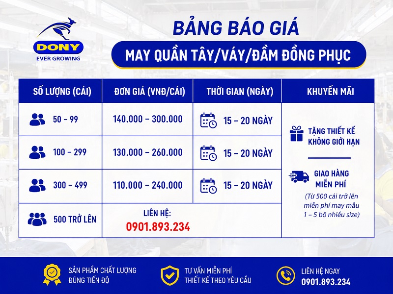 Top báo giá may đồng phục theo yêu cầu tại Phường Minh Phụng 10 gia may quan tay dam vay